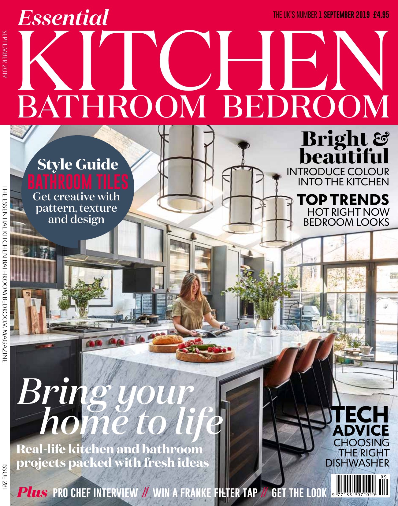 Essential Kitchen Bathroom Bedroom, September 2019 cover featuring the Clapham kitchen