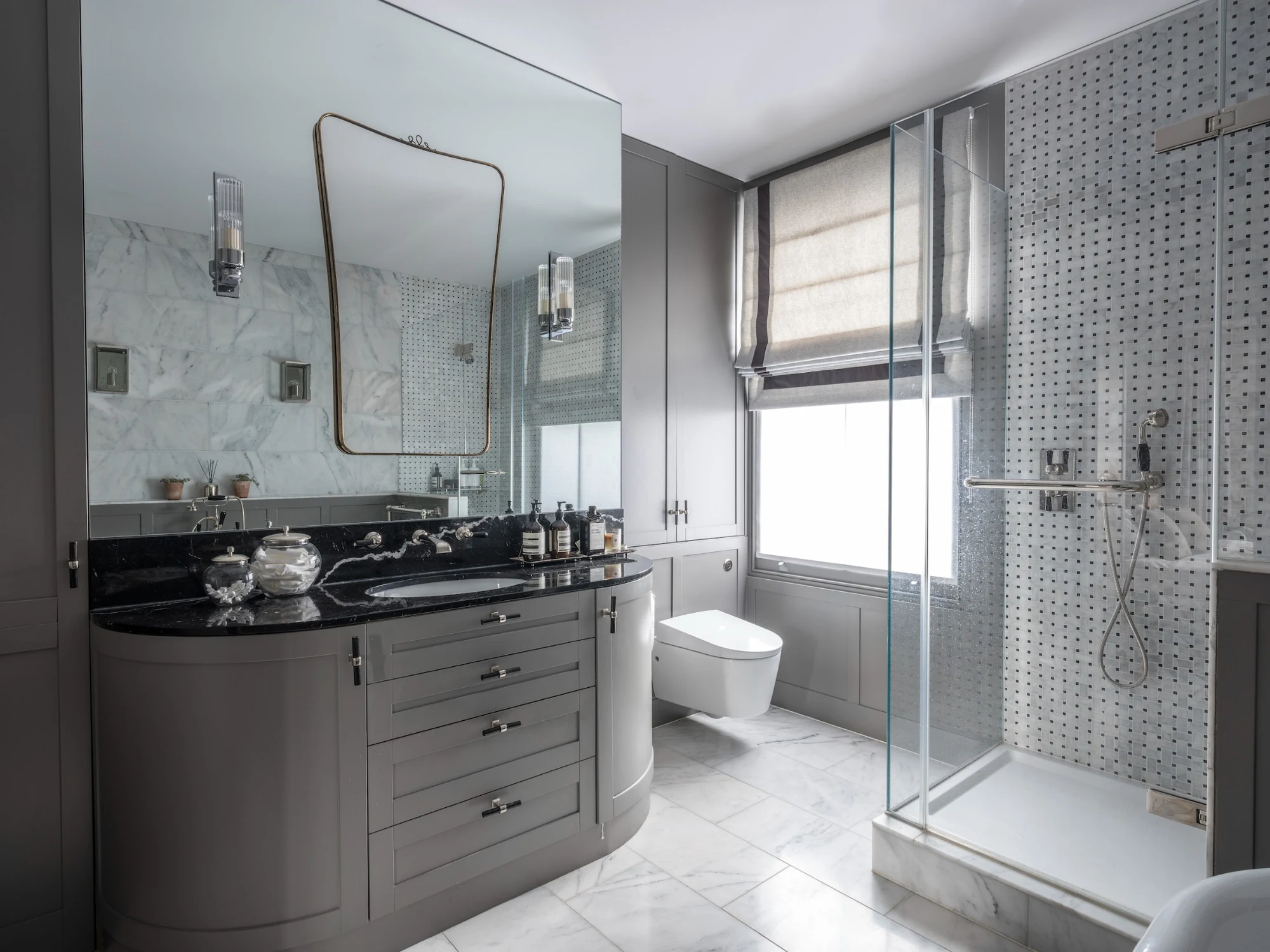 Grey bathroom at Clapham.
